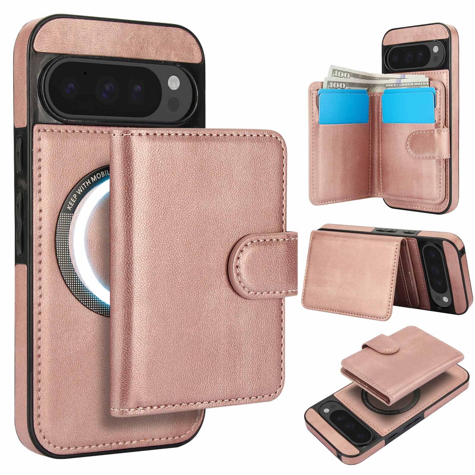 [Magsafe Compatible] Google Pixel 9/Pro/Pro XL/A - 2-in-1 Detachable Wallet Leather Case with Card Holder - Image 4
