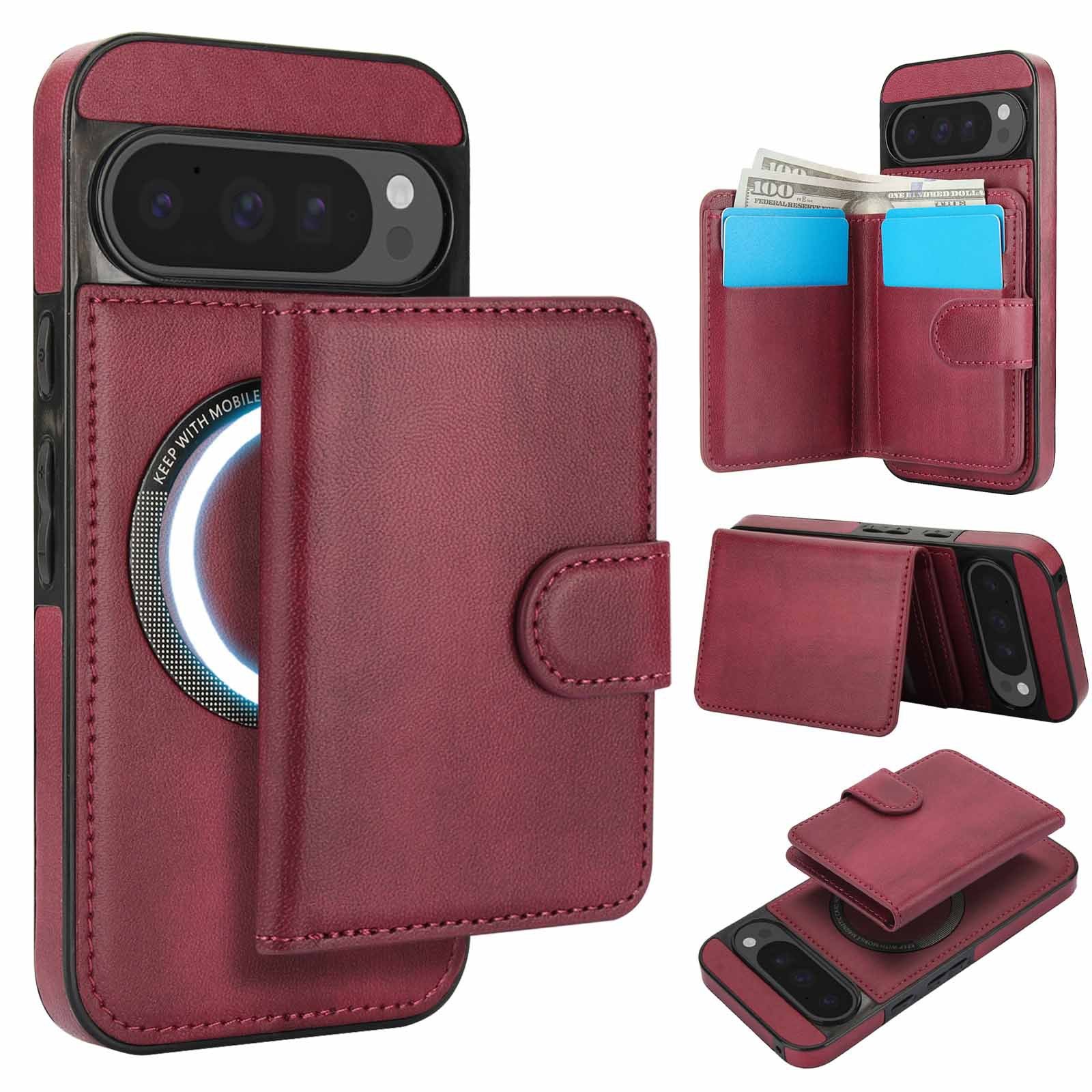 [Magsafe Compatible] Google Pixel 9/Pro/Pro XL/A - 2-in-1 Detachable Wallet Leather Case with Card Holder - Image 7