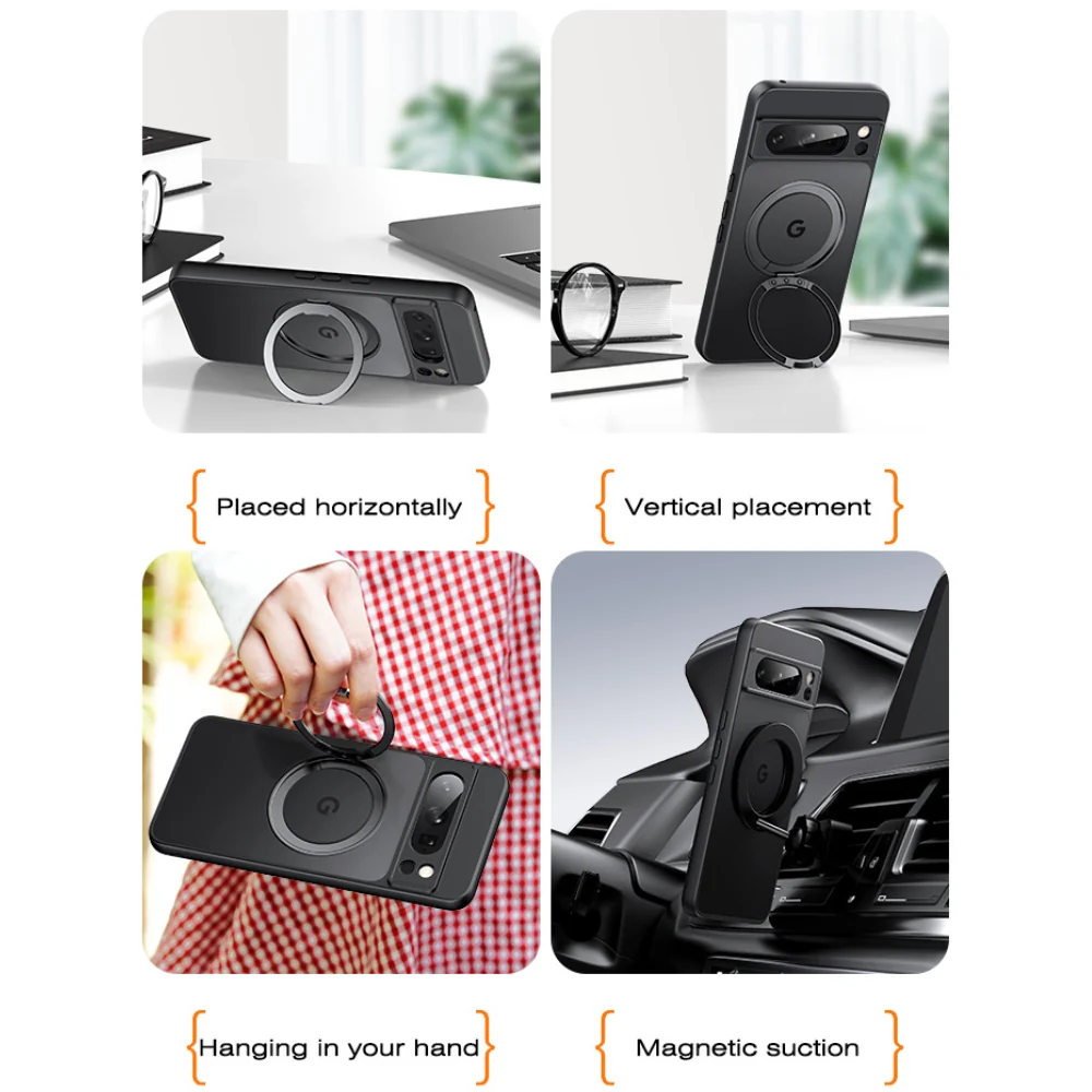 [Magsafe Compatible] Google Pixel 9/Pro/Pro XL - 360° Rotating Metal Stand Phone Case - Image 8