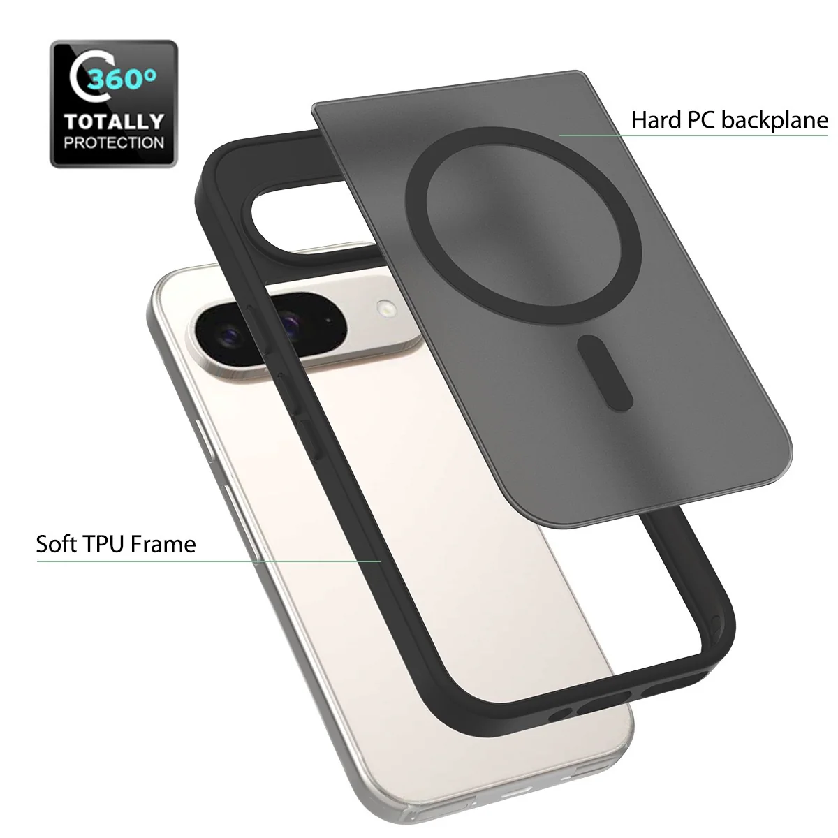 [Magsafe Compatible] Google Pixel 9/9A/Pro/XL - Matte Liquid Silicone Feel Anti-Slip Shockproof Case - Image 5