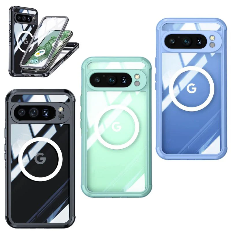 [Magsafe Compatible] Google Pixel 9/Pro/XL - Transparent Full Covered Shockproof Lifeproof Series Case - Image 2