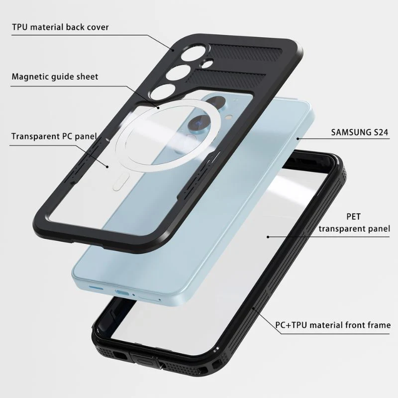 [Magsafe Compatible] [Mars Series] Samsung Galaxy S24 / Galaxy S24 Plus - Shellbox Full Covered Waterproof Heavy Duty Tough Armor Case - Image 9
