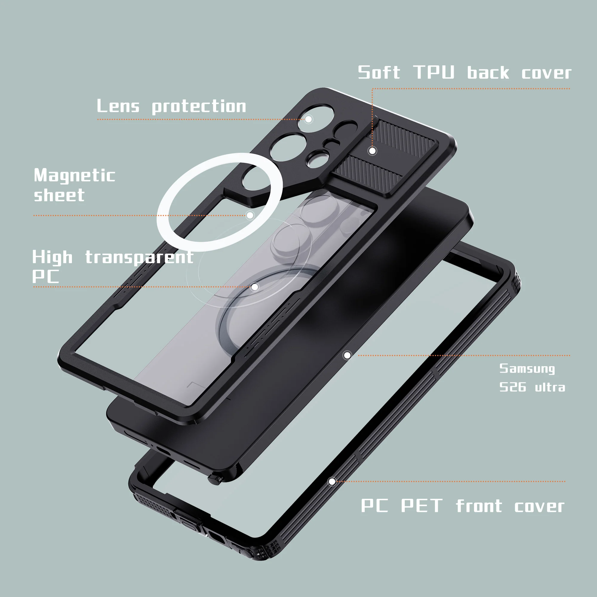[Magsafe Compatible] [Mars Series] Samsung Galaxy S26 Ultra (S948) Shellbox Full Covered Waterproof Heavy Duty Tough Armor Case - Image 5