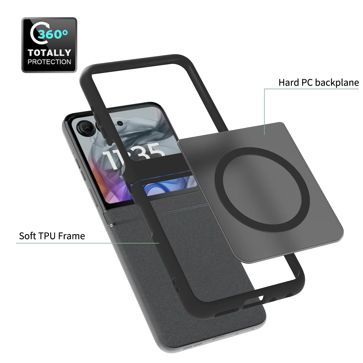 [Magsafe Compatible] Motorola Moto Razr 50/Ultra Foldable Matte Full Protection Shockproof Phone Case - Image 9