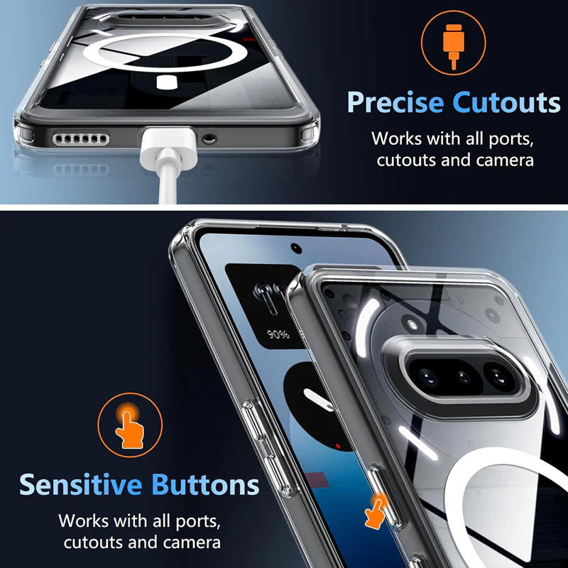 [Magsafe Compatible] Nothing Phone (3a)/Pro Transparent Crystal Shockproof Protective Case - Image 7