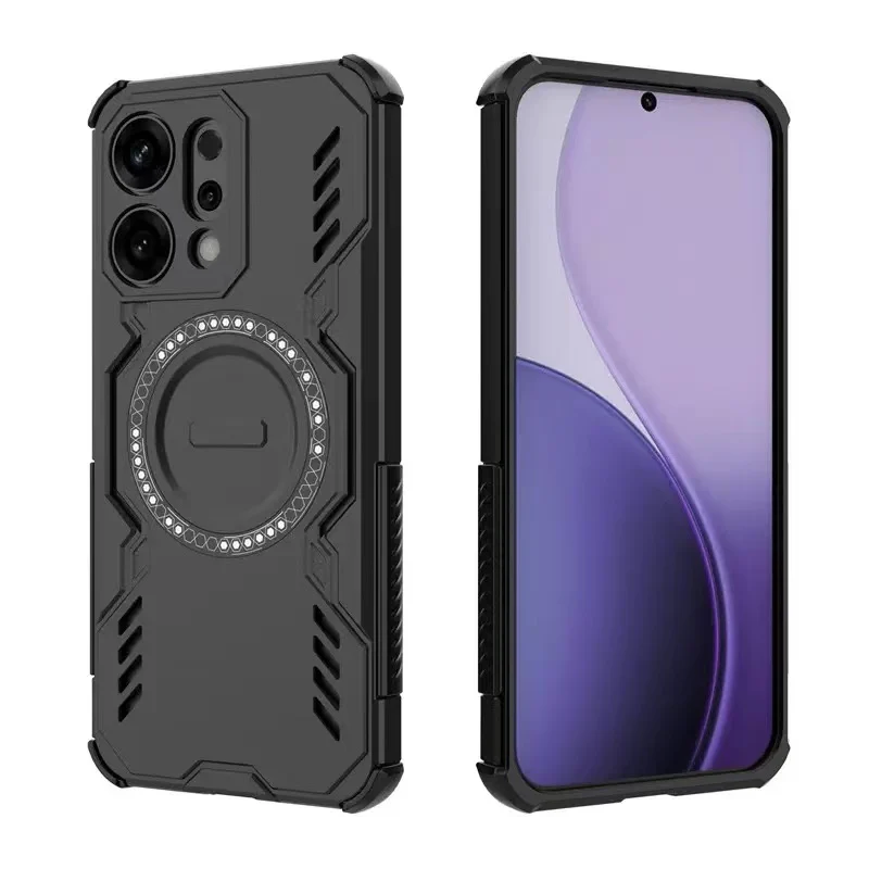 [Magsafe Compatible] OPPO Reno14/Pro 5G PC + TPU Magnetic Butterfly Armor Case With Hollow Heat Dissipation - Image 5