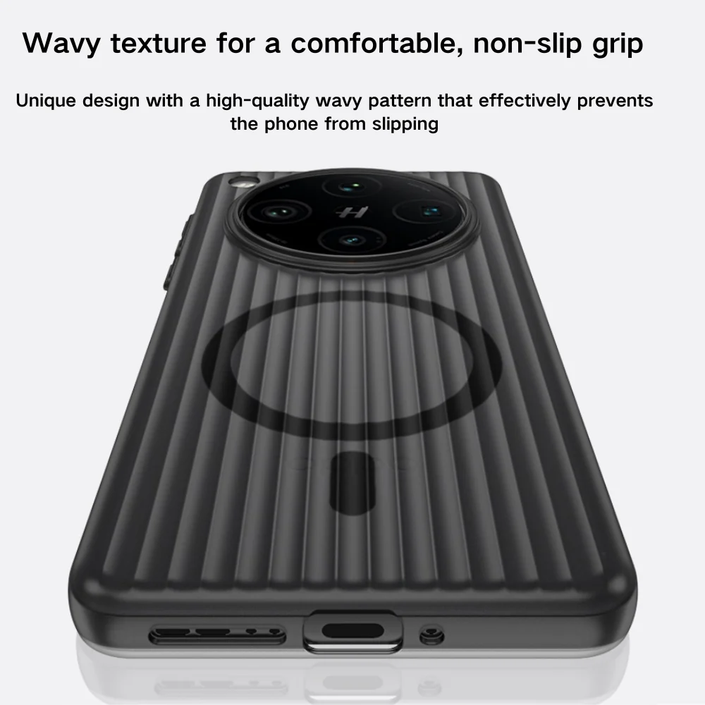 [Magsafe Compatible] OPPO Find X8 Pro - Wavy Texture Anti Slip Cushioning Magnetic Anti Drop Protective Case - Image 7