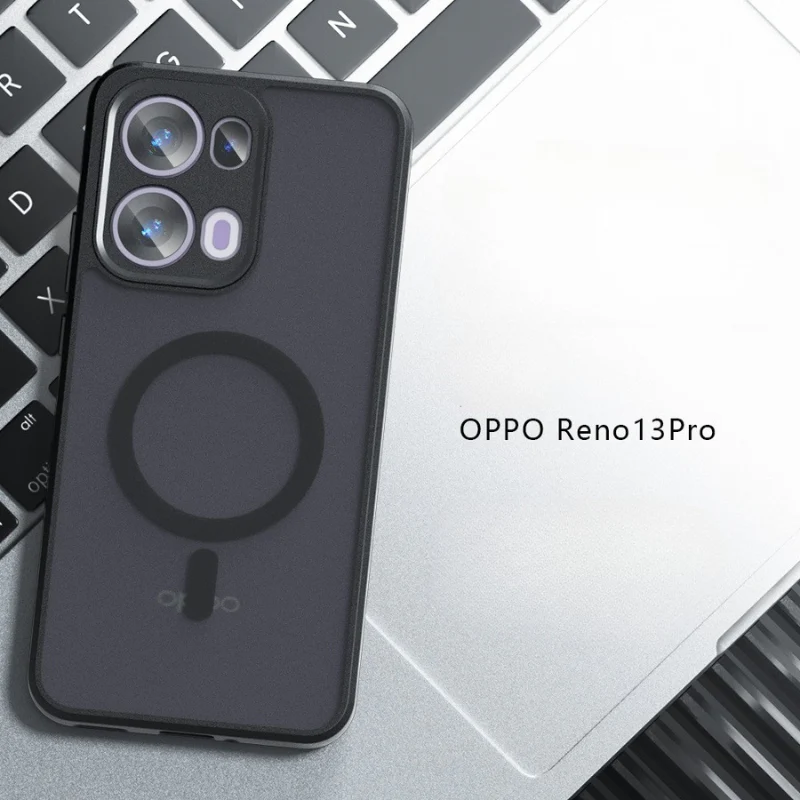 [Magsafe Compatible] OPPO Reno13 Pro Semi-Transparent Frosted Case with Shockproof TPU Corners & Anti-Dust, Anti-Fingerprint Design - Image 2