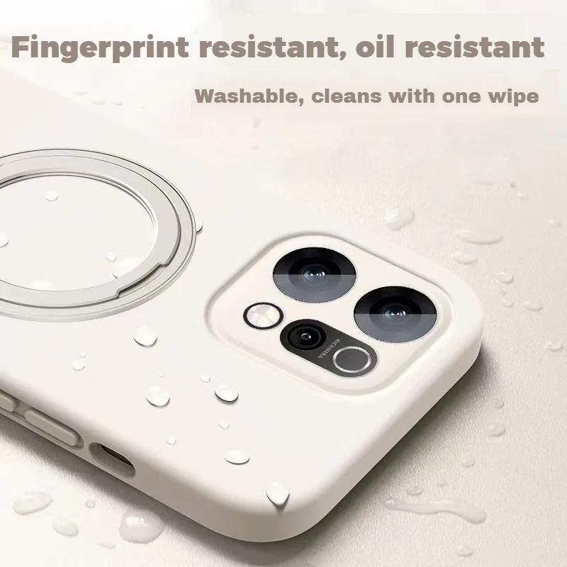 [Magsafe Compatible] OPPO Reno15 & Pro - Premium 360° Magnetic Rotatable Stand Liquid Silicone Case with Braided Lanyard - Image 5