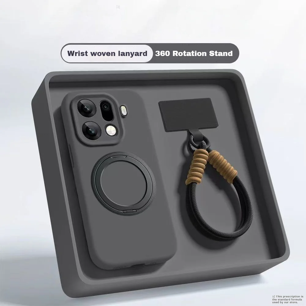 [Magsafe Compatible] OPPO Reno15 & Pro - Premium 360° Magnetic Rotatable Stand Liquid Silicone Case with Braided Lanyard - Image 7