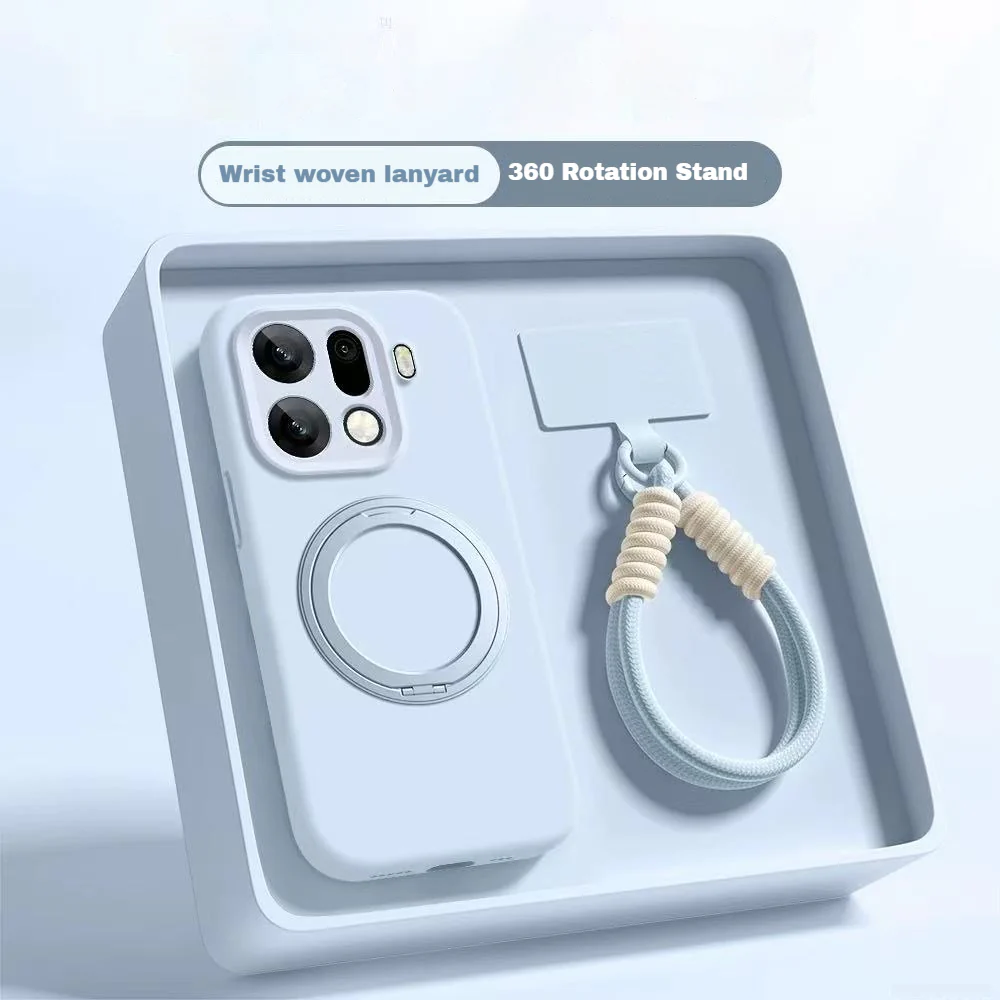 [Magsafe Compatible] OPPO Reno15 & Pro - Premium 360° Magnetic Rotatable Stand Liquid Silicone Case with Braided Lanyard - Image 9