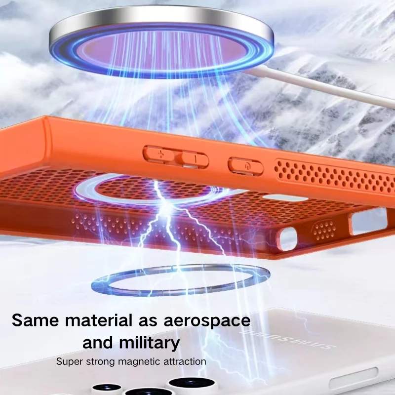 [Magsafe Compatible] Samsung Galaxy S22 SM-S901/Ultra SM-S908/Plus SM-S906 Ultra-thin Honeycomb Heat Dissipation Full-cover Essentials Series Case - Image 11