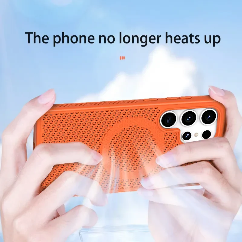 [Magsafe Compatible] Samsung Galaxy S22 SM-S901/Ultra SM-S908/Plus SM-S906 Ultra-thin Honeycomb Heat Dissipation Full-cover Essentials Series Case - Image 17