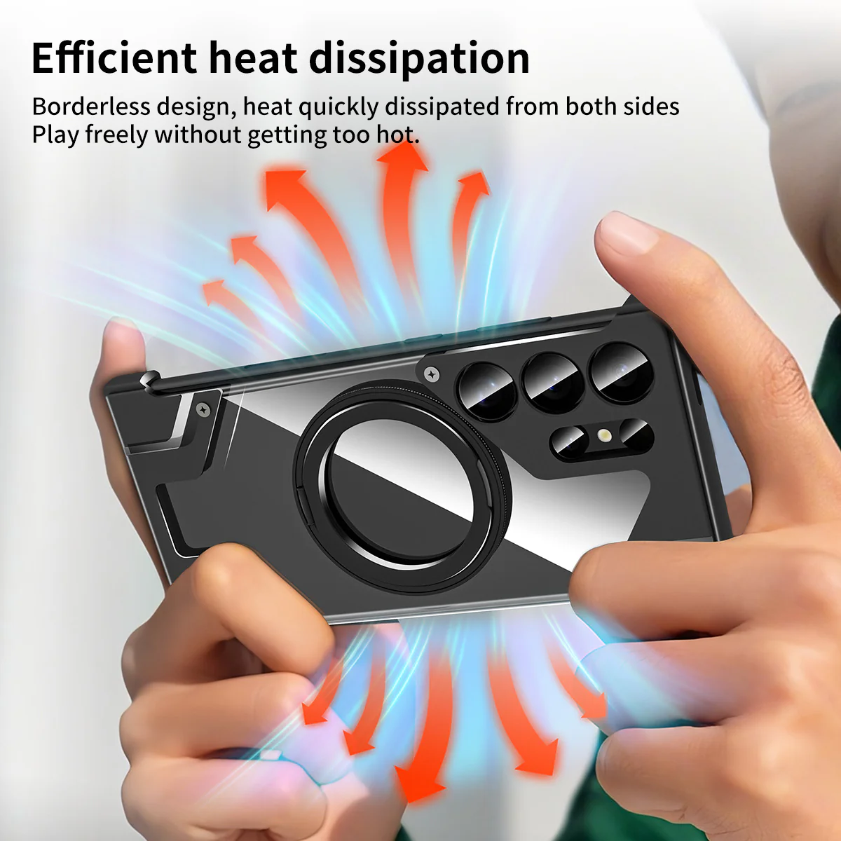 [Magsafe Compatible] Samsung Galaxy S24 Ultra 5G - (SM-S928) - Aluminum Alloy Anti-fall Frameless Magnetic Rotating Stand Case - Image 13