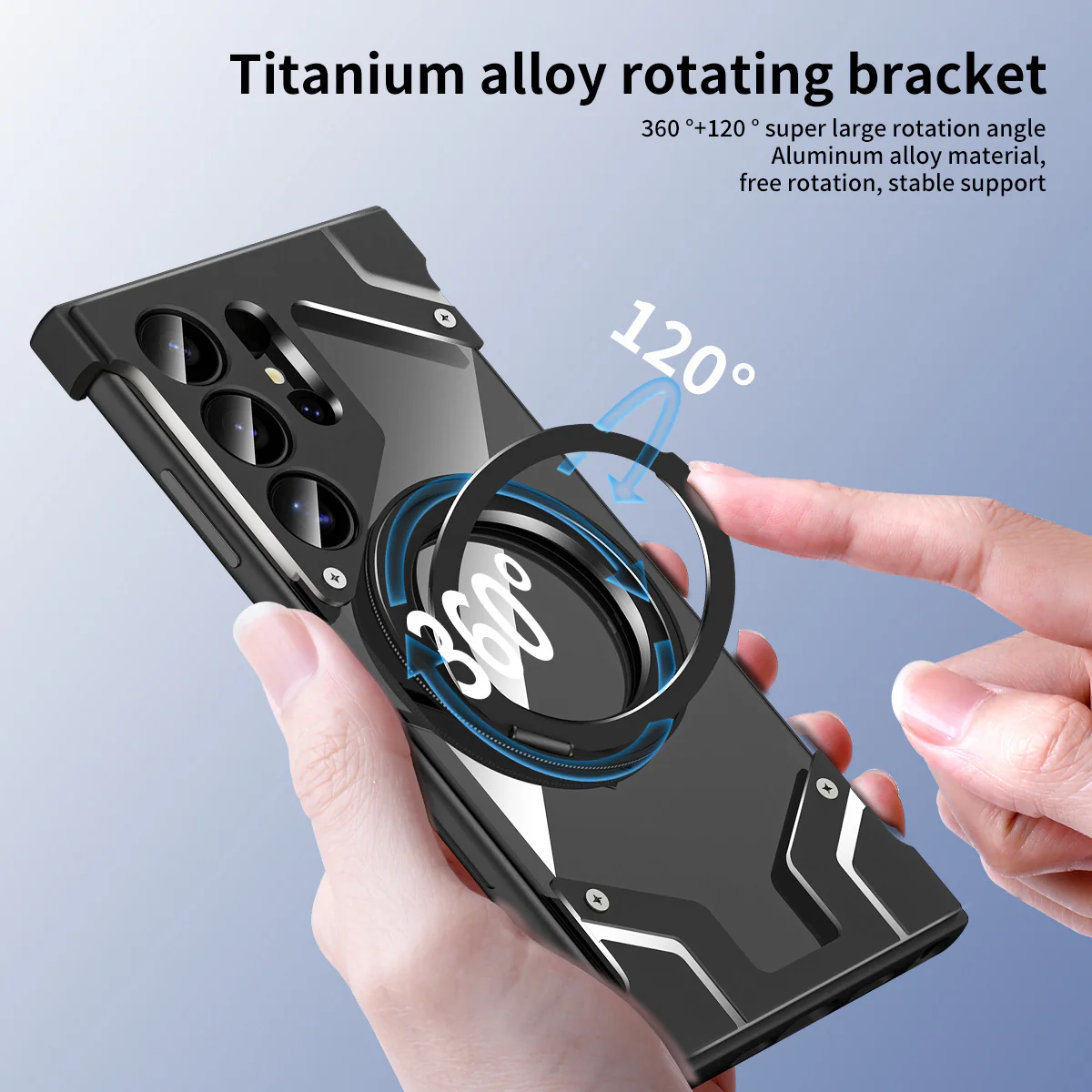[Magsafe Compatible] Samsung Galaxy S24 Ultra 5G - (SM-S928) - Aluminum Alloy Anti-fall Frameless Magnetic Rotating Stand Case - Image 14