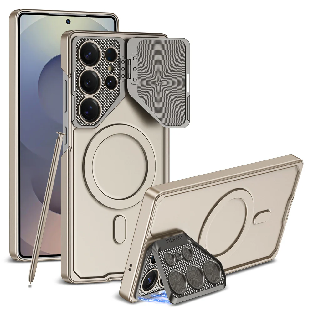 [Magsafe Compatible] Samsung Galaxy S24 Ultra 5G (SM-S928) - Metal Lens Protection Shockproof Kickstand Series Case - Image 4