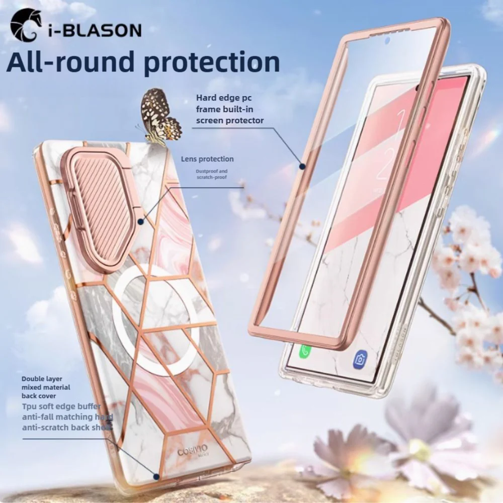 [Magsafe Compatible] Samsung Galaxy S24 Ultra / S25 ULTRA - i-BLASON Luxury Shell-Membrane Integrated Fashion-Forward Series Stand Case - Image 12