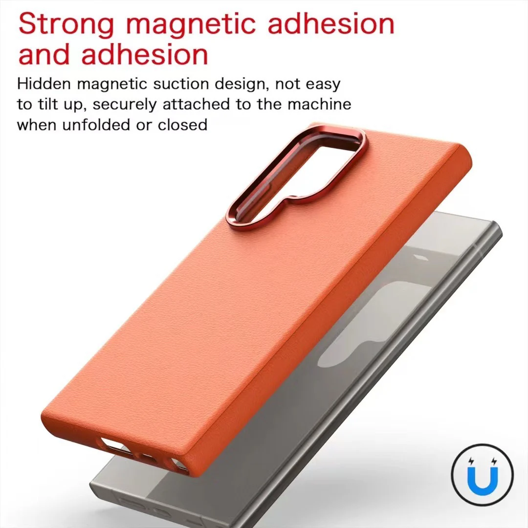 [Magsafe Compatible] Samsung Galaxy S25 & Plus & Ultra - Full Covered Leather Magnetic Shockproof Case - Image 2