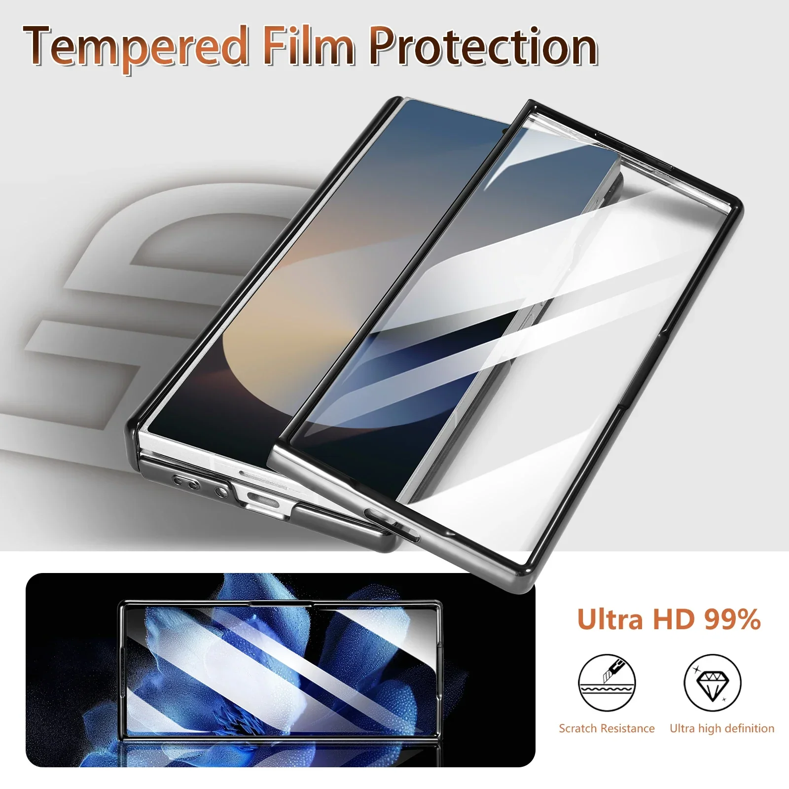 [Magsafe Compatible][With Card Holder] Samsung Galaxy Z Fold7 Foldable Leather Stand Case with Screen Protector - Image 3