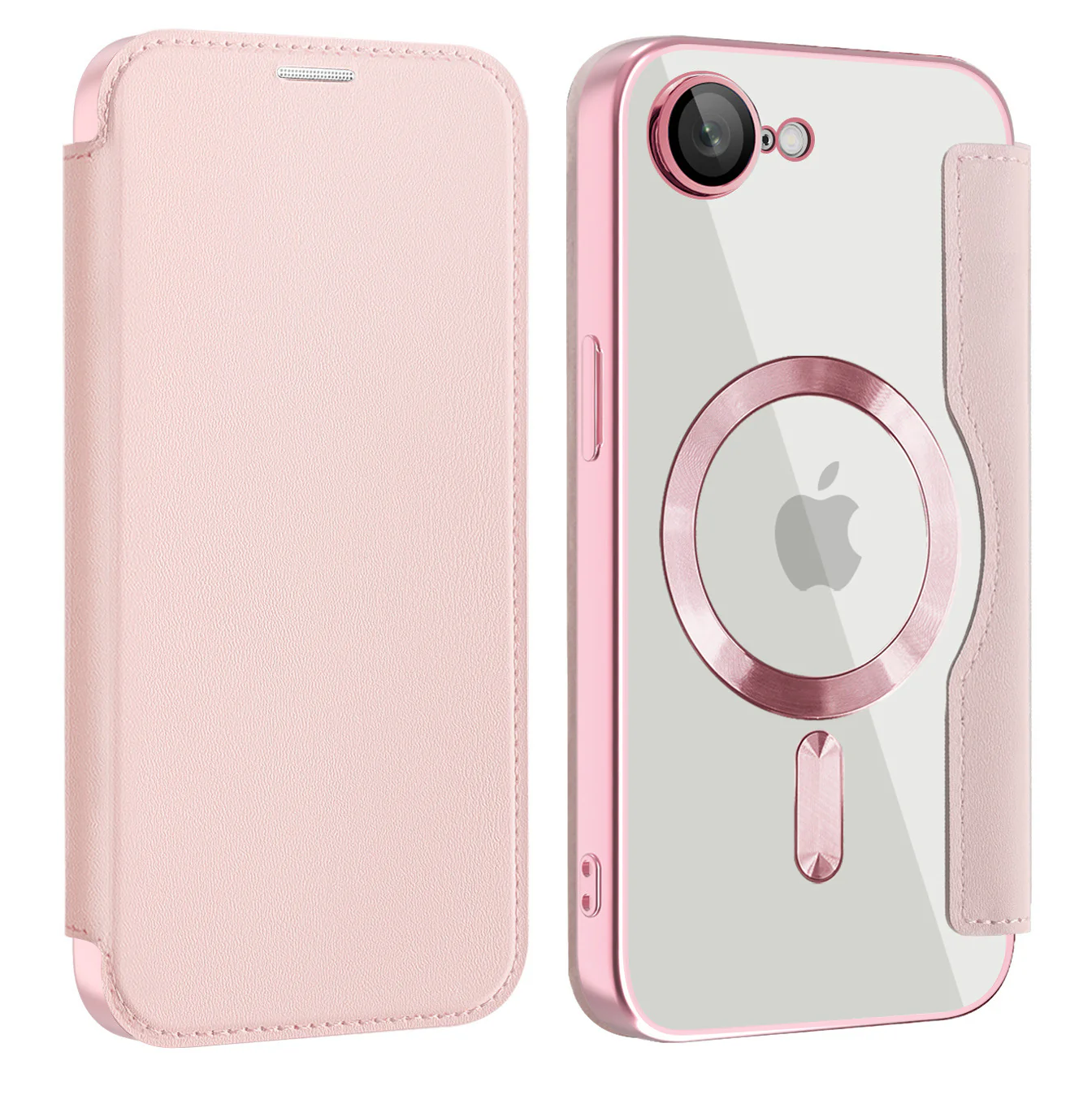 [Magsafe Compatible][With Card Slot] Apple iPhone 16e & 17e Golden Shield Magnetic Flip Leather Case - Image 12