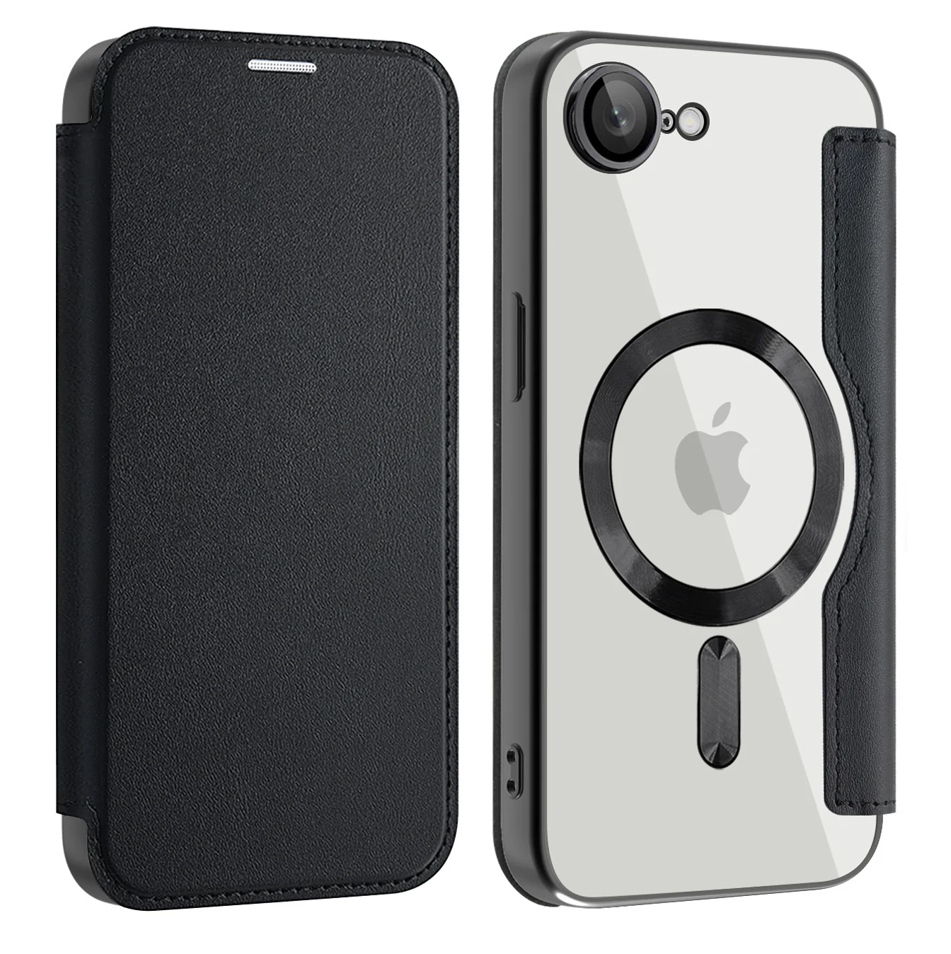 [Magsafe Compatible][With Card Slot] Apple iPhone 16e & 17e Golden Shield Magnetic Flip Leather Case - Image 9