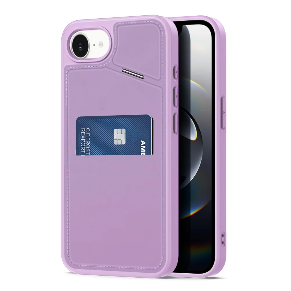 [Magsafe Compatible] [With Card Slot] Apple iPhone 16e & 17e - Magnetic Case Kickstand Leather + TPU Phone Cover - Image 3