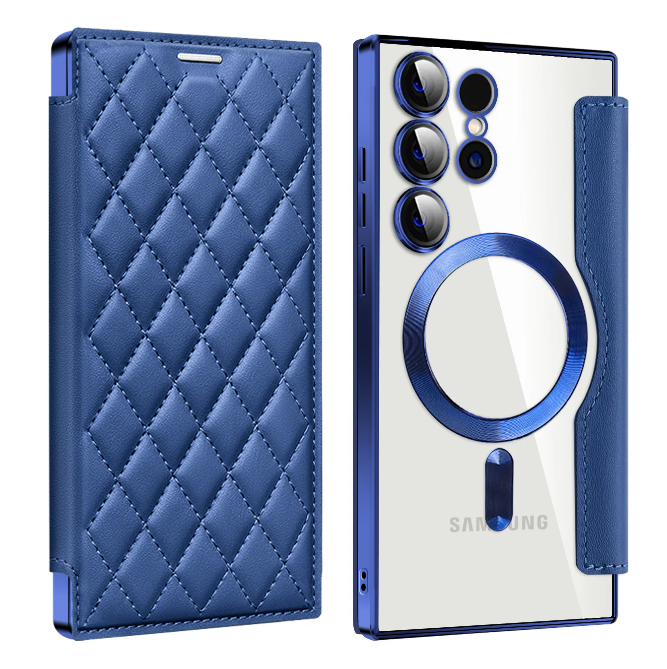 [Magsafe Compatible][With Card Slot] Samsung Galaxy S25/Plus/Ultra High-End Leather Full Coverage Shockproof Flip Wallet Series Case With Lens Film - Image 2