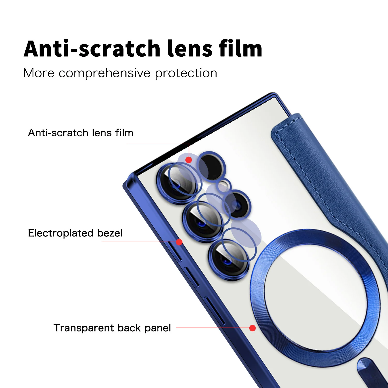 [Magsafe Compatible][With Card Slot] Samsung Galaxy S25/Plus/Ultra High-End Leather Full Coverage Shockproof Flip Wallet Series Case With Lens Film - Image 4