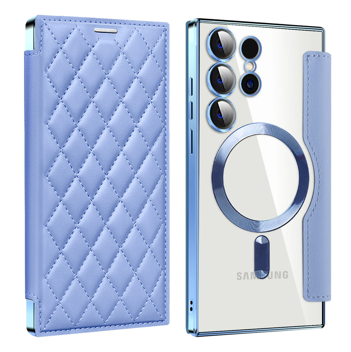 [Magsafe Compatible][With Card Slot] Samsung Galaxy S25/Plus/Ultra High-End Leather Full Coverage Shockproof Flip Wallet Series Case With Lens Film - Image 8