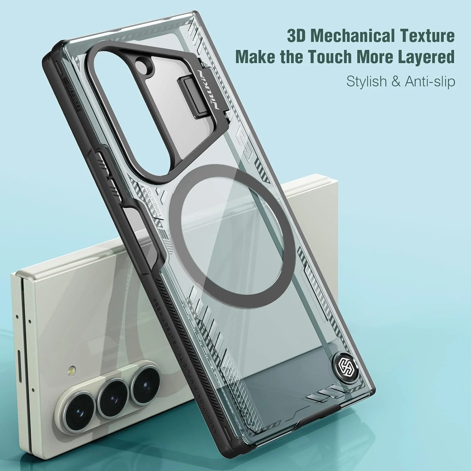 [Magsafe Compatible][With Lens Holder] Samsung Galaxy Z Fold7 Iceblade FoId Shockproof Case with 1 PCS Tempered Glass Screen Protector - Image 3