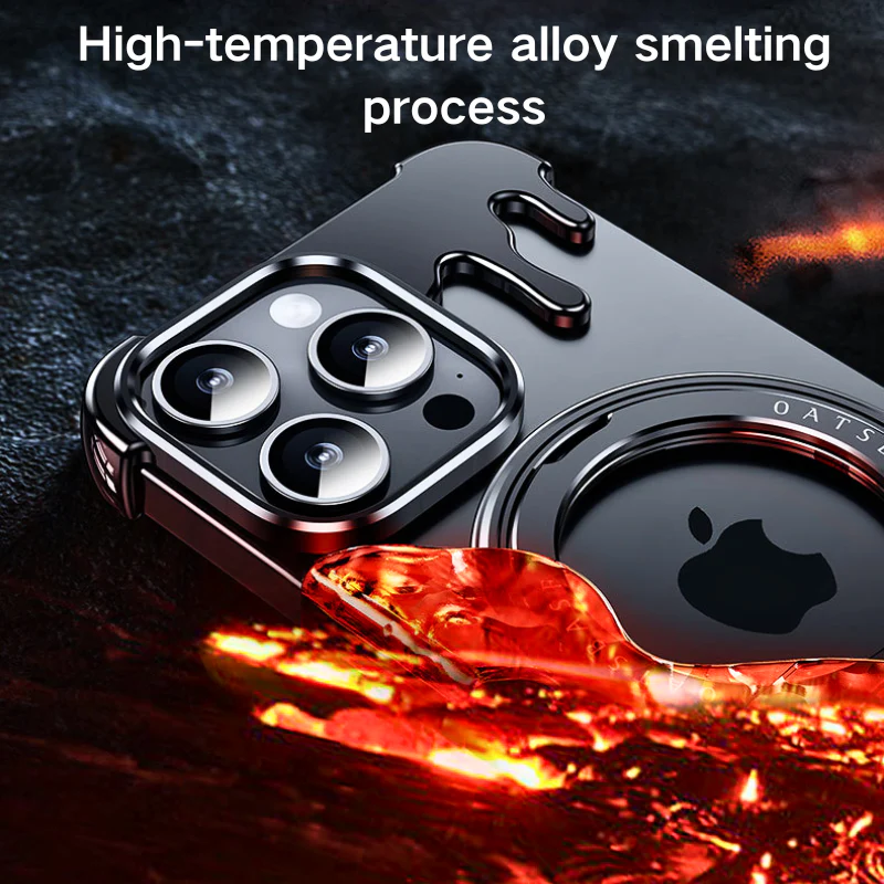 [Magsafe Compatible][With Ring Bracket] Apple iPhone 14 Pro/Pro Max Liquid Metal Frameless Stand Series Case - Image 8
