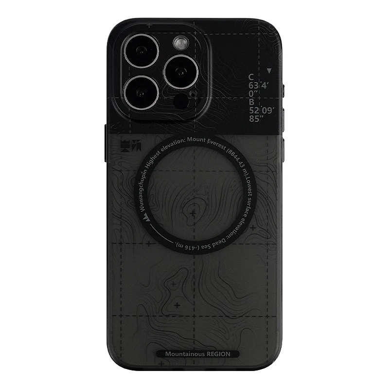 [Magsafe Compatible][With Stand] Apple iPhone 13/Pro/ Pro Max Mountain-themed poster design phone case with compass stand Shockproof Fashion Series Case - Image 7