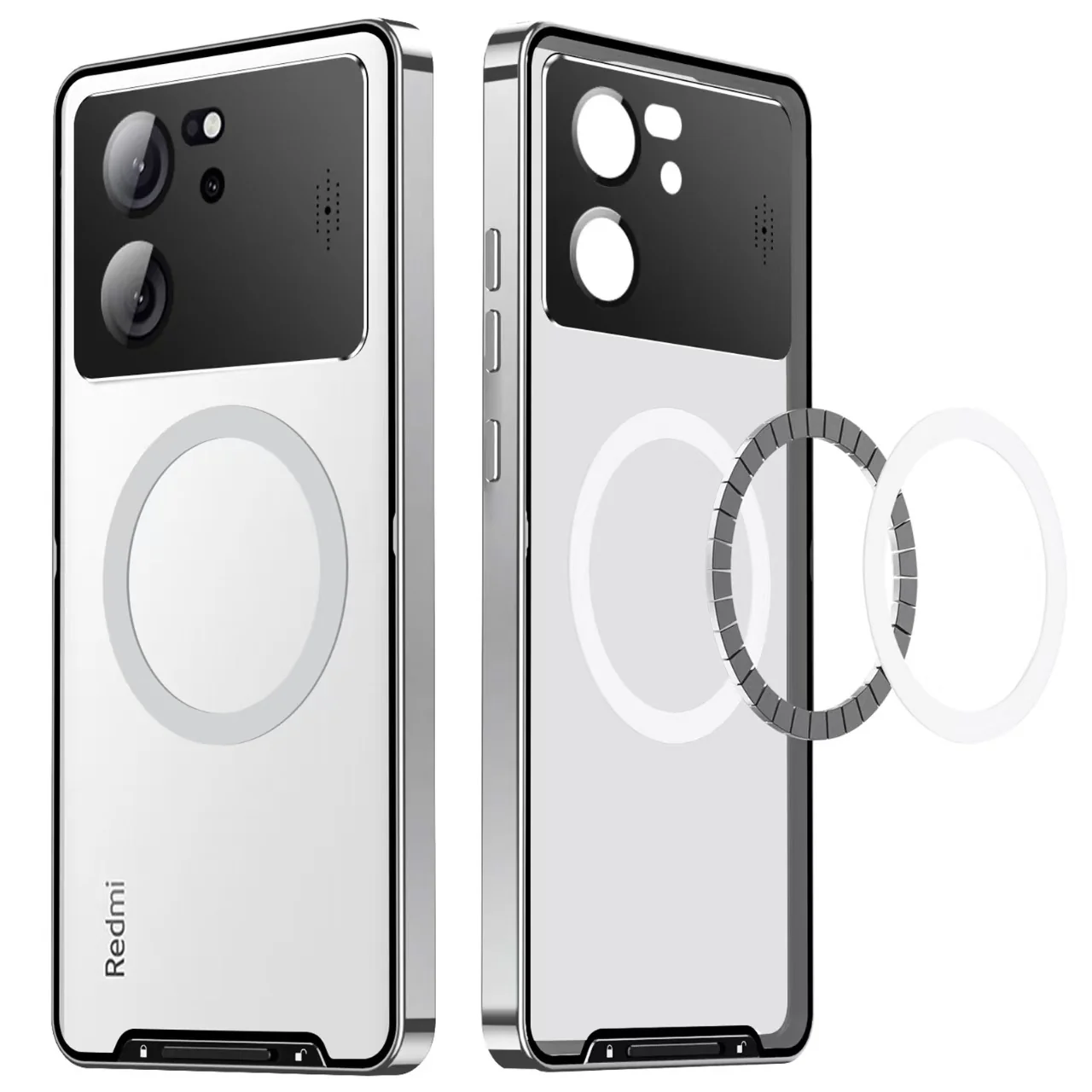 [Magsafe Compatible] Xiaomi Mi 13T/Pro Metal Frame Transparent Shockproof Essentials Series Case - Image 12