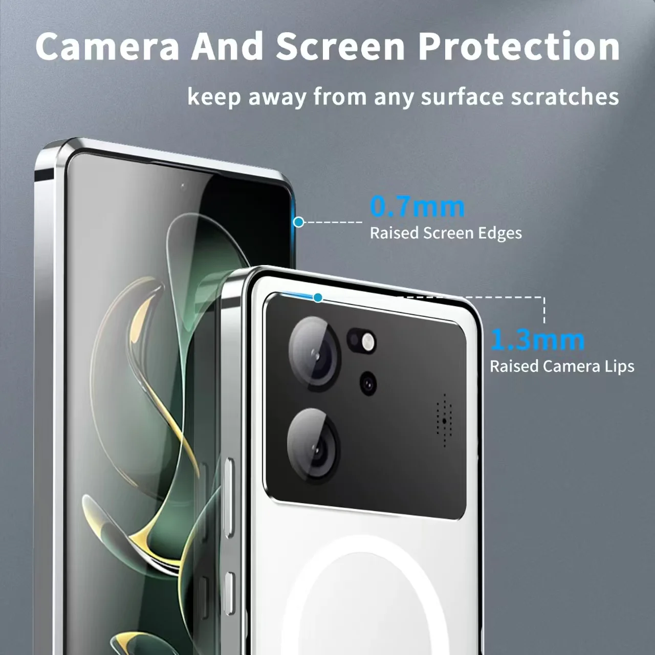 [Magsafe Compatible] Xiaomi Mi 13T/Pro Metal Frame Transparent Shockproof Essentials Series Case - Image 3