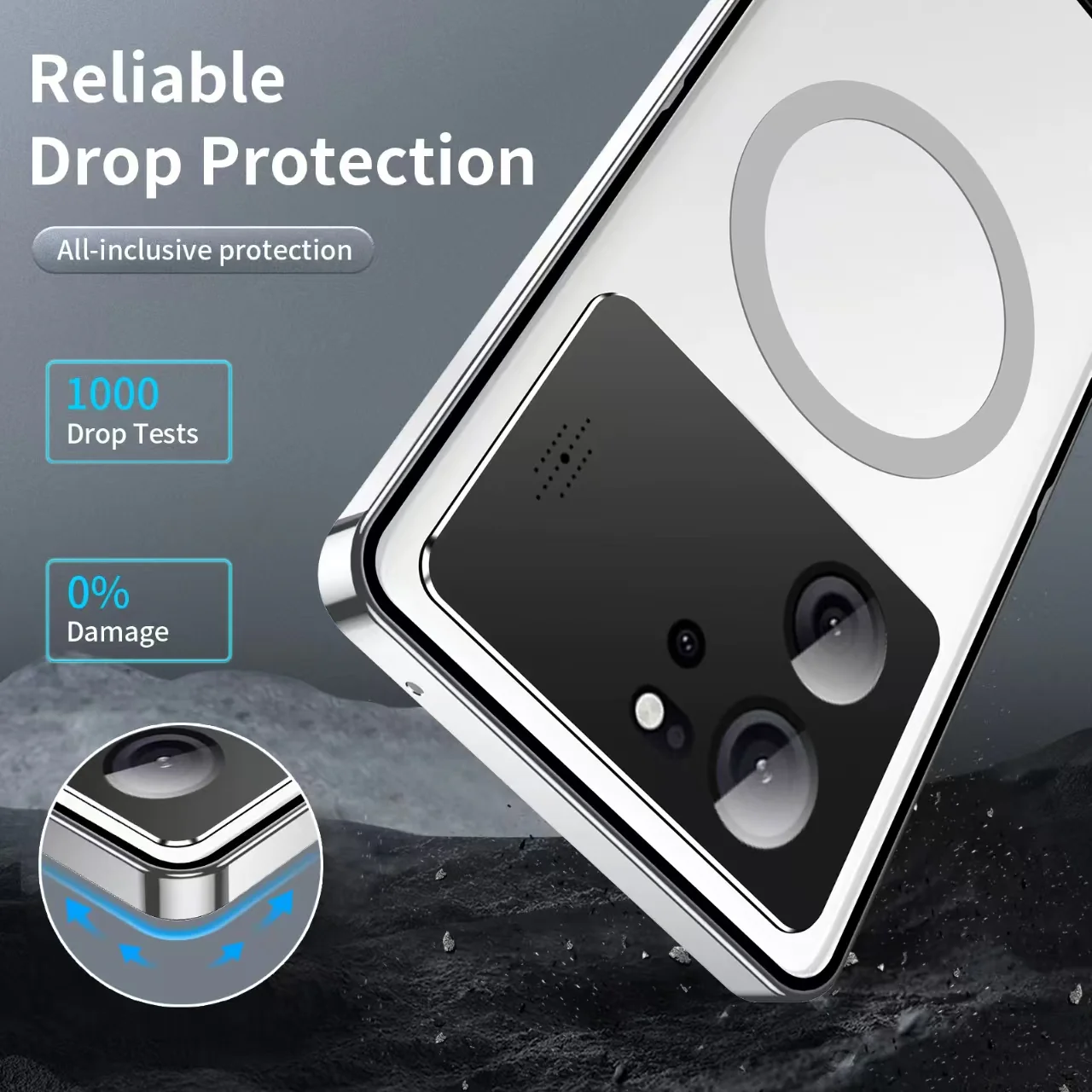 [Magsafe Compatible] Xiaomi Mi 13T/Pro Metal Frame Transparent Shockproof Essentials Series Case - Image 5