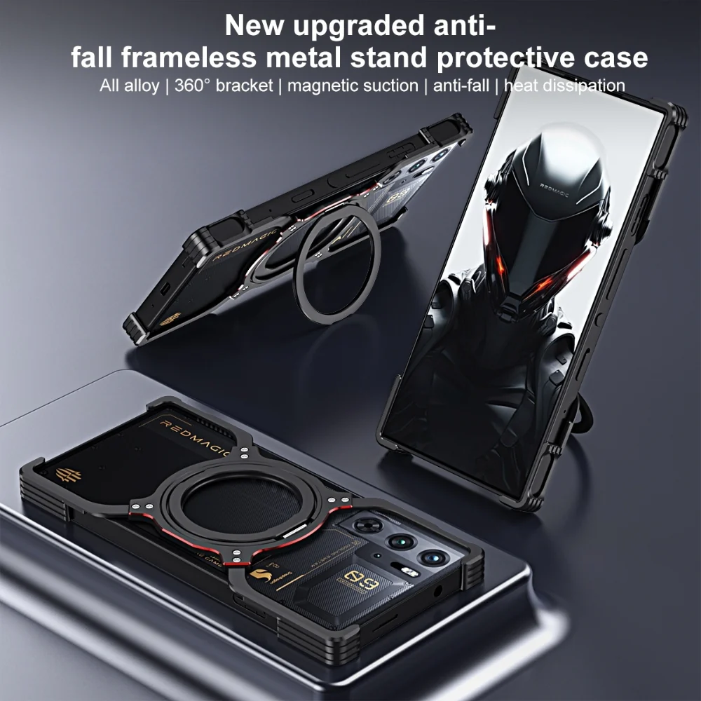 [Magsafe Compatible] ZTE nubia Red Magic 9 Pro / 9 Pro Plus - Mechanical Arm Borderless MagSafe Holder Metal Phone Case - Image 9