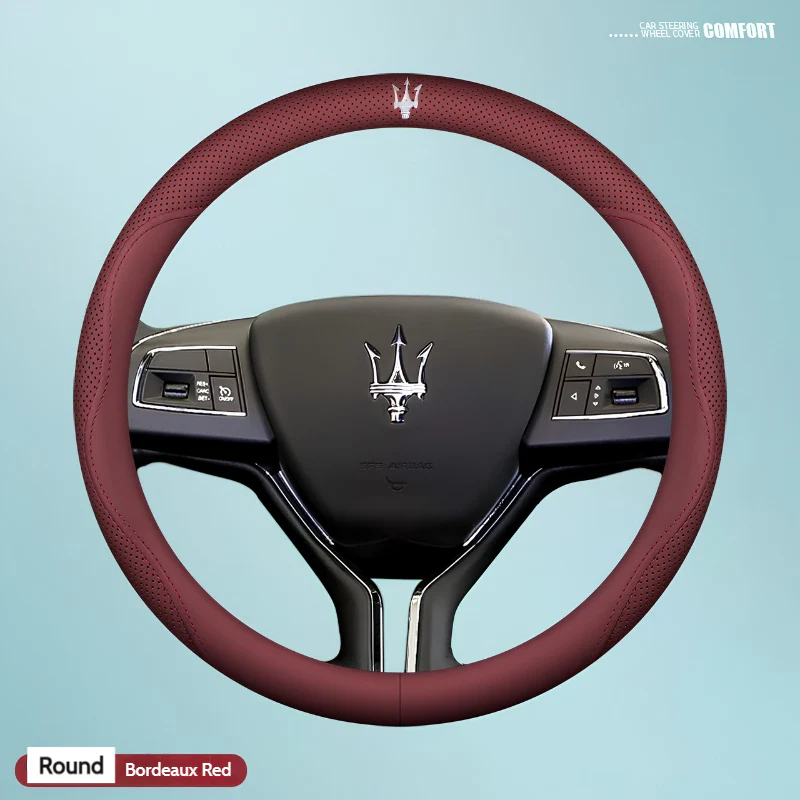 Maserati Nappa Leather Breathable Non-Slip Steering Wheel Cover For Quattroporte, Ghibli, Grecale, Levante - Image 10