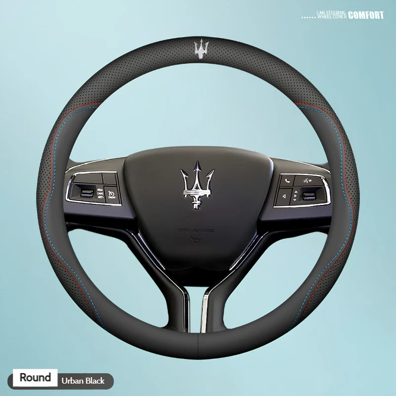 Maserati Nappa Leather Breathable Non-Slip Steering Wheel Cover For Quattroporte, Ghibli, Grecale, Levante - Image 6