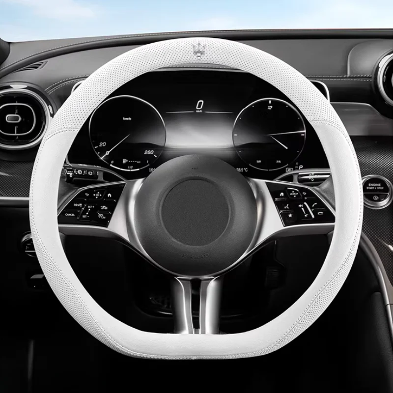 Maserati Nappa Leather Breathable Steering Wheel Cover for Quattroporte, Ghibli, Levante, MC20 - Image 10