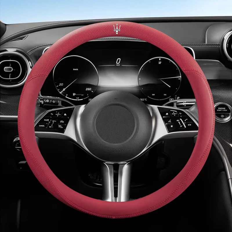 Maserati Nappa Leather Breathable Steering Wheel Cover for Quattroporte, Ghibli, Levante, MC20 - Image 15