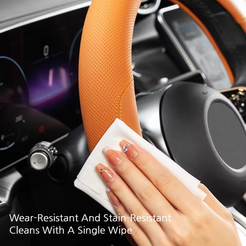Maserati Nappa Leather Breathable Steering Wheel Cover for Quattroporte, Ghibli, Levante, MC20 - Image 4