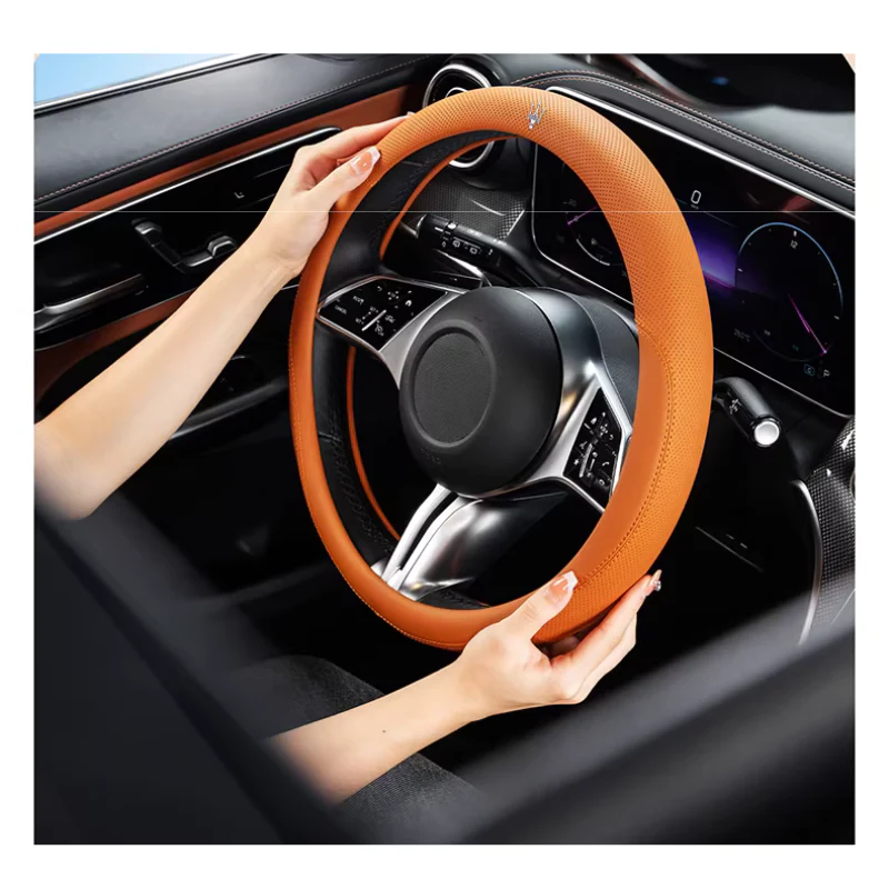Maserati Nappa Leather Breathable Steering Wheel Cover for Quattroporte, Ghibli, Levante, MC20 - Image 6
