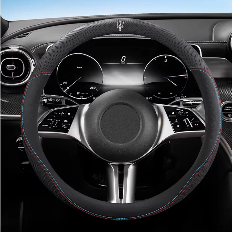 Maserati Nappa Leather Breathable Steering Wheel Cover for Quattroporte, Ghibli, Levante, MC20 - Image 8