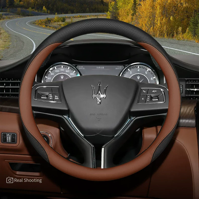 Maserati Premium Nappa Leather Breathable Ultra-Thin Non-Slip Steering Wheel Cover For Quattroporte, Ghibli, Levante - Image 8