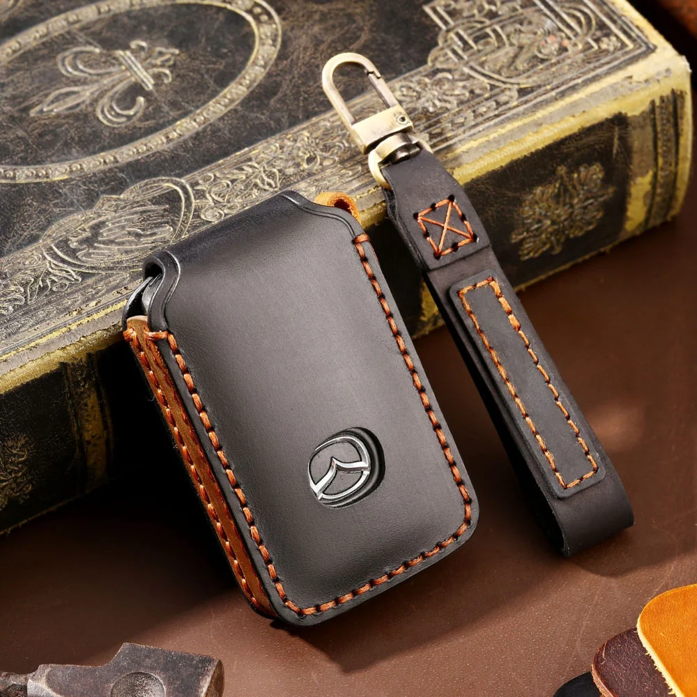 Mazda Handcrafted Genuine Leather Folding Car Key Fob Case Cover For CX-5, CX-3, CX-30, CX-9 - Image 10