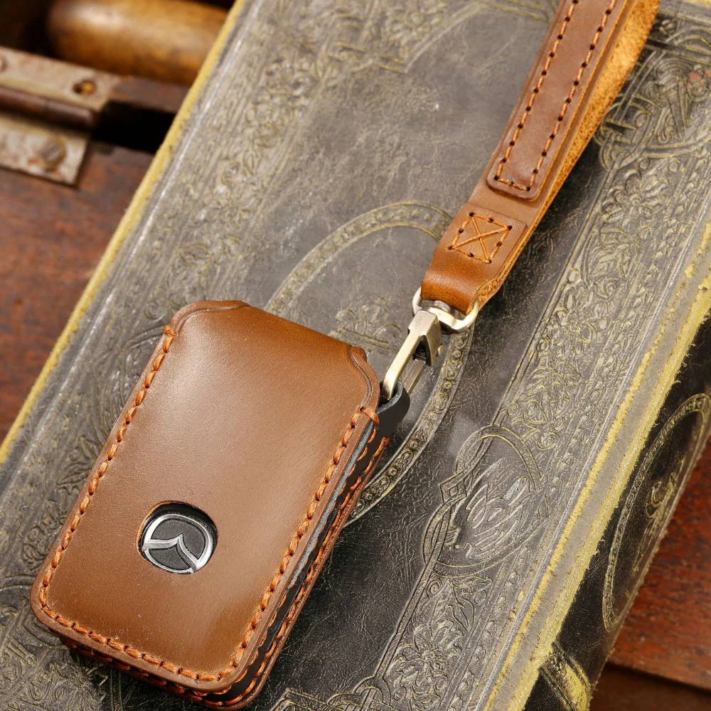 Mazda Handcrafted Genuine Leather Folding Car Key Fob Case Cover For CX-5, CX-3, CX-30, CX-9 - Image 11