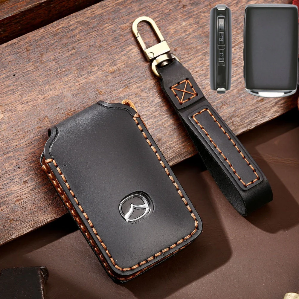 Mazda Handcrafted Genuine Leather Folding Car Key Fob Case Cover For CX-5, CX-3, CX-30, CX-9 - Image 4