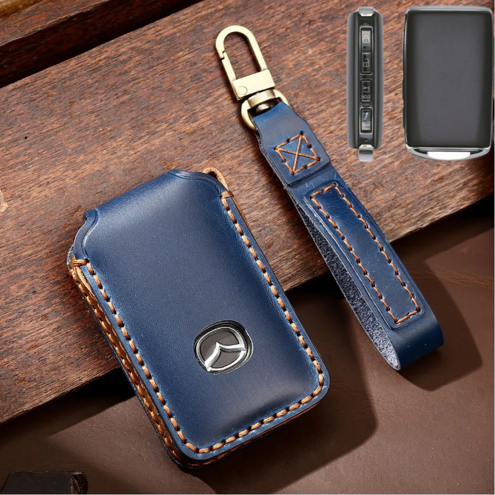 Mazda Handcrafted Genuine Leather Folding Car Key Fob Case Cover For CX-5, CX-3, CX-30, CX-9 - Image 6