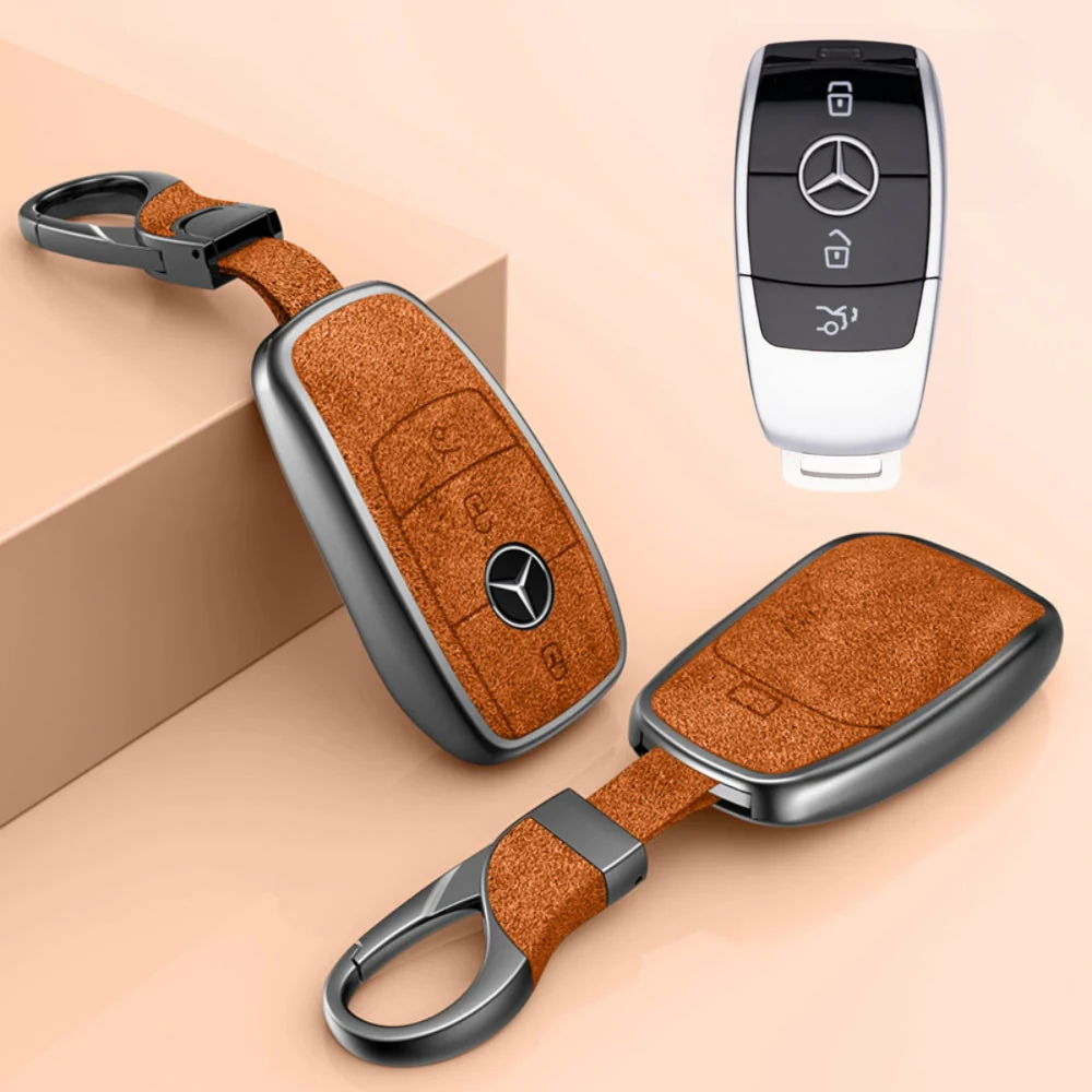 Mercedes Benz Aluminum Alloy Leather Car Key Fob Protection Case Cover For Benz A, C, E, S, G-Class, GLA, GLB, GLC, GLE, GLS, CLA, CLS, EQC - Image 11