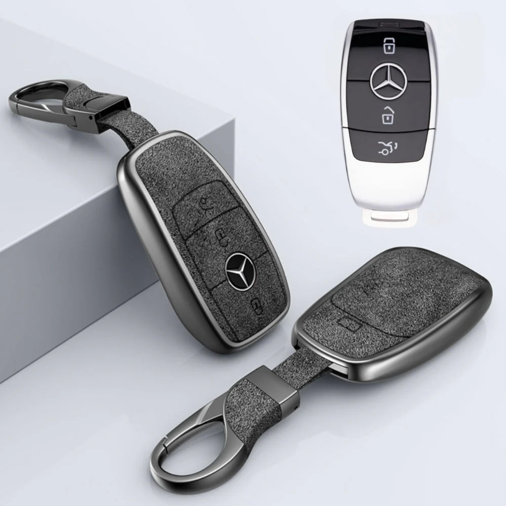 Mercedes Benz Aluminum Alloy Leather Car Key Fob Protection Case Cover For Benz A, C, E, S, G-Class, GLA, GLB, GLC, GLE, GLS, CLA, CLS, EQC - Image 12